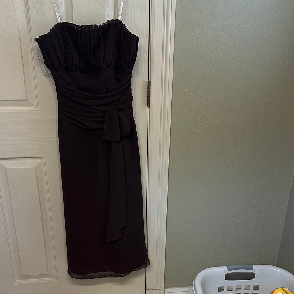 Elegant Brown Strapless Prom Dress
